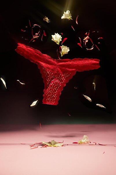 DeFacto Fall In Love Kalp Desenli String Külot