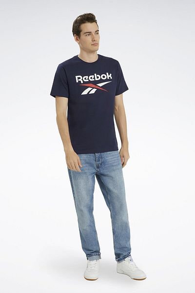 Reebok Ανδρικό κοντομάνικο μπλουζάκι IDENTITY STACKED L Navy Blue