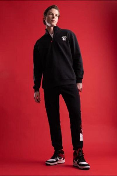 DeFacto Fit Nba Chicago Bulls Standard Fit Flexible Banded Leg Jogger