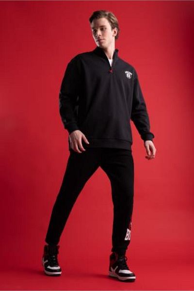 DeFacto Fit Nba Chicago Bulls Standard Fit Flexible Banded Leg Jogger