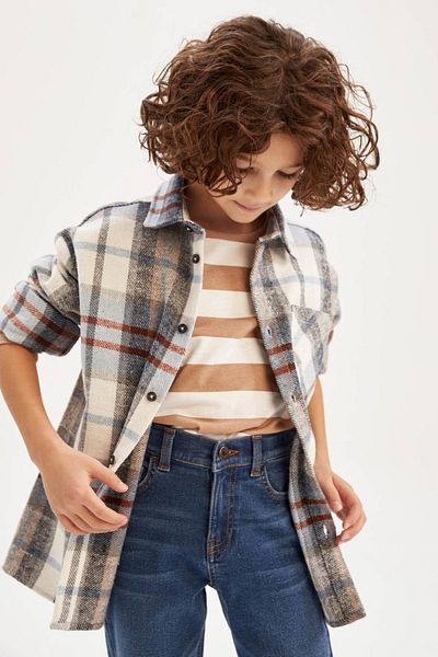 DeFacto Boy's Long Sleeve Flannel Shirt
