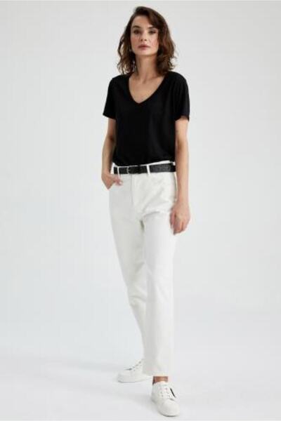 DeFacto Straight Fit Gabardine 100% Cotton Trousers