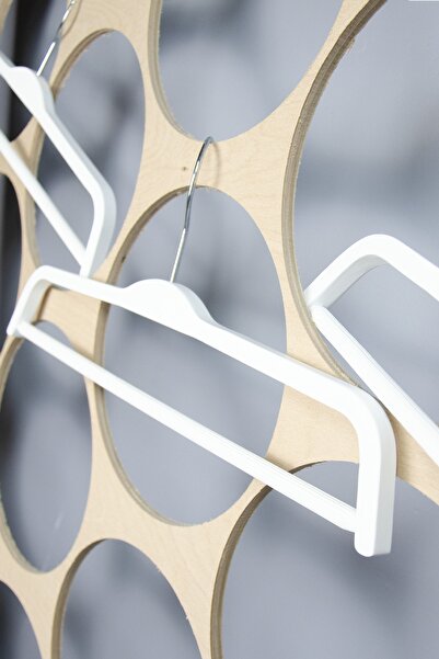 NYN Wooden Bar Trouser Hanger White Color 10 Pieces