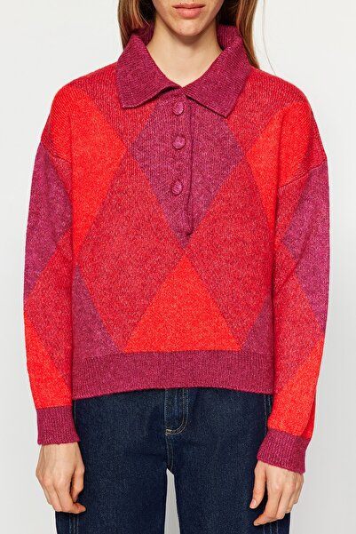 Trendyol Collection Pink Wide Fit Soft Textured Knitwear Sweater TWOAW24KZ00713