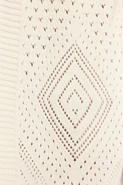 Trendyol Collection Szeroki kardigan midi z dzianiny - ażurowy i perforowany Twoaw24Hi00331