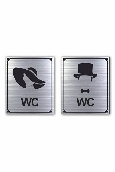 SE-Dizayn WC Tuvalet Tabelası Bay Takım (2 Adet), Kapı Yönlendirme Levhası 13...
