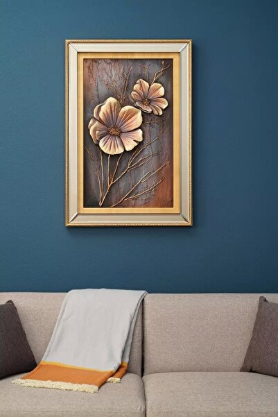 Kentin Aynası Two Tone Çiçek Desenli 3 Boyutlu Aynalı Çerçeveli Özel Tasarım ...
