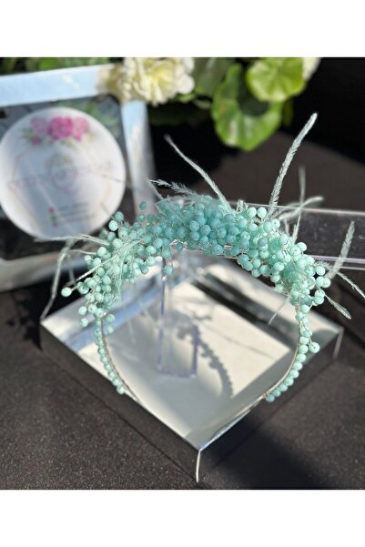 QUEEN AKSESUAR Cristal de lux, piatră de perle, pene, coroană de logodnă pentru mireasă, design de coroană regina, albastru transparent