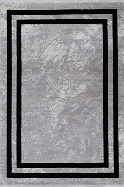 Almoss Aspendos Modern 4228c Gri-siyah Akrilik Makina Halısı