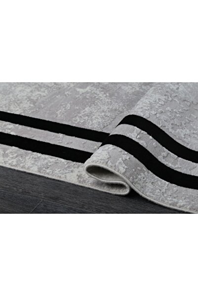 Almoss Aspendos Modern 4228c Gri-siyah Akrilik Makina Halısı