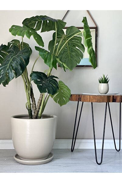 odka 40litre Klasik Saksı Tabaklı 40cmx40cm Taş