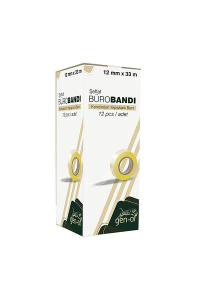 Gen-Of 12mmx33m Cellophane Tape 12Pcs