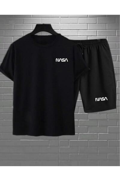 WEARTEX 2'li Nasa Şort T-shirt Takım Siyah Takım