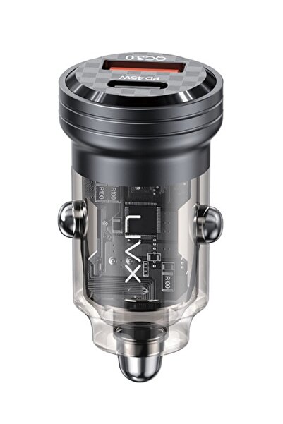 Transparent 45W PD/QC Type C and USB Output Ultra-Speed Mini Car Charger L35