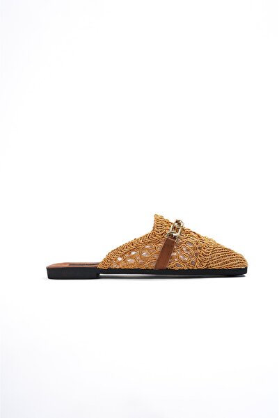 NESLİHAN KÖK WOMEN'S STRAW FRONT CLOSED SLIPPERS