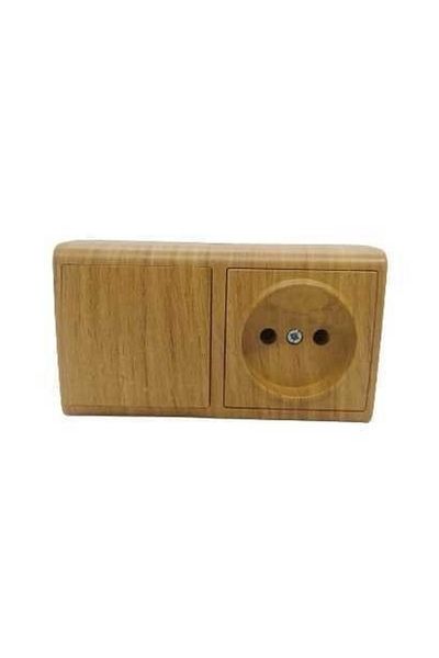 VİKO Viko Vera Oak مفتاح أفقي مدمج + منفذ