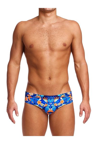 Funky Trunks تيجر تايم (كلاسيك) ملابس سباحة سهلة الارتداء، ملابس سباحة للتدريب للرجال