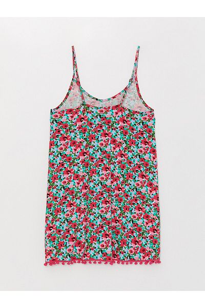 LC Waikiki Strandkleid für Damen mit V-Ausschnitt und Blumenträgern