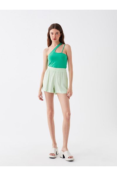 LC Waikiki Comfortable Fit Patterned Women's Shorts with Elastic Waist