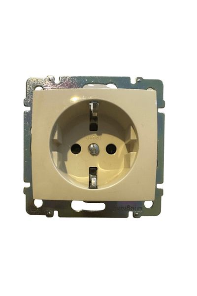 Legrand فالينا774320 مقبس مؤرض مقاوم للأطفال كريمي (بيج) (الإطار متضمن) (3 قطع)