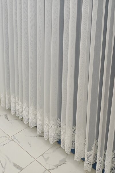 Briz Perde New Season Skirt Embroidered Linen Look Floor Does Not Require Iron 1x3 Closely Pleated Tulle Curtain