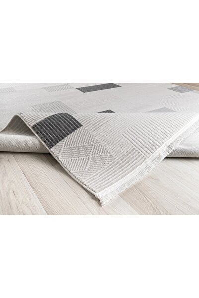 Almoss SENTO 2336G KREM-GRİ AKRİLİK MAKİNE HALISI