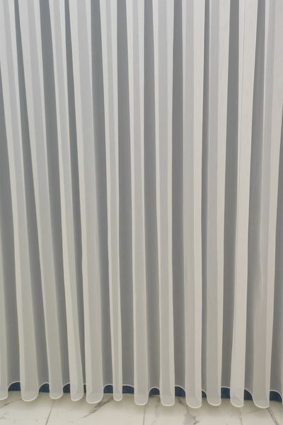 Briz Perde Striped Detailed New Season Plain Simple Useful 1x2 Sparse Pleated Tulle Curtain