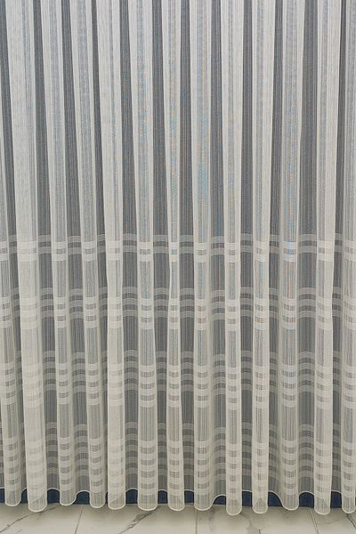 Briz Perde Heavy Weight Row Taped Simple Useful Tulle Curtain 1x2 Sparsely Pleated Tulle Curtain