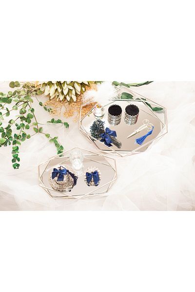 Basic Creation PROMISE TRAY GROOM COFFEE SET SILVER COLOR