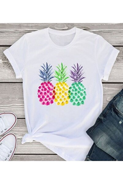 MORNİNG KİDS Παιδικό μπλουζάκι σε λευκό χρώμα με στάμπα ανανά