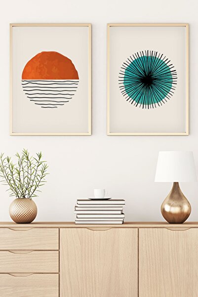 huhuli Ahşap Çerçeveli Soyut Tablo