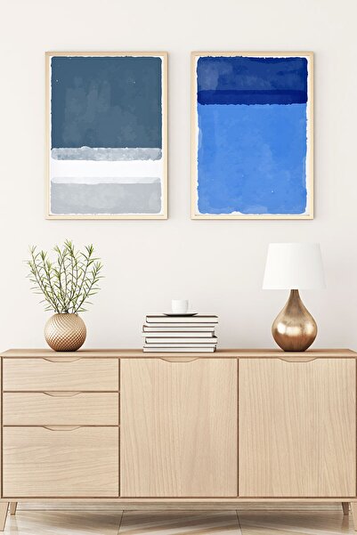 huhuli لوحة تجريدية مع إطار خشبي