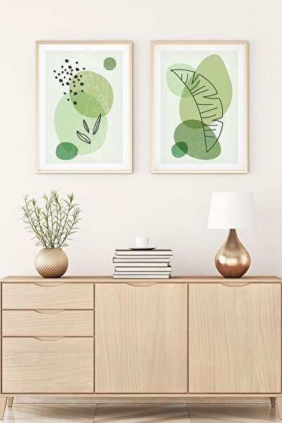 huhuli Ahşap Çerçeveli Soyut Tablo