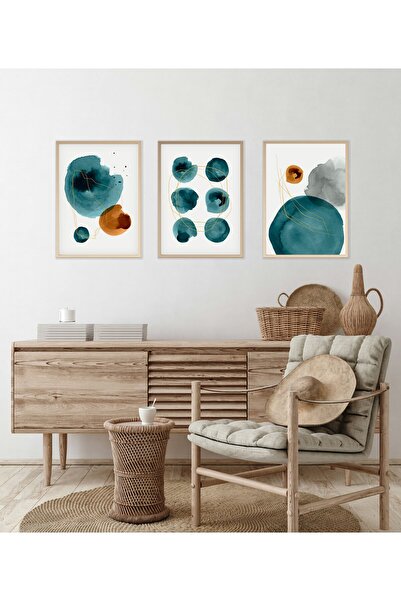 huhuli Ahşap Çerçeveli Soyut Tablo