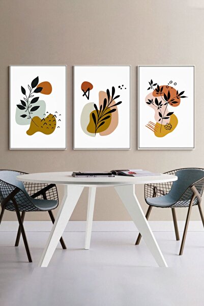 huhuli مجموعة من 3 لوحات بإطار خشبي