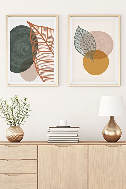 huhuli Ahşap Çerçeveli Soyut Tablo