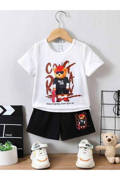 Revasser تي شيرت للأولاد برقبة دائرية من القطن الممشط المطبوع حسب الطلب - طقم...