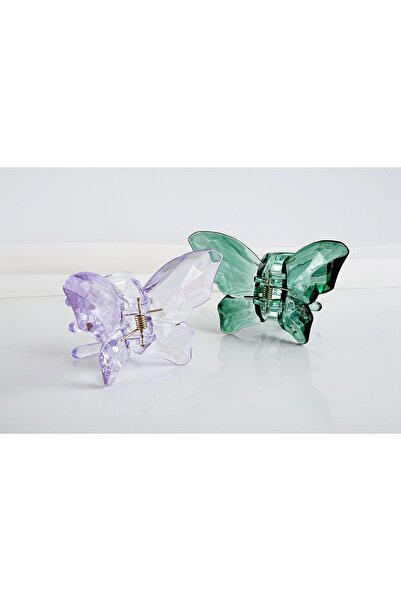 EUROMODA إبزيم مزلاج ملون مكون من قطعتين بتصميم فراشة