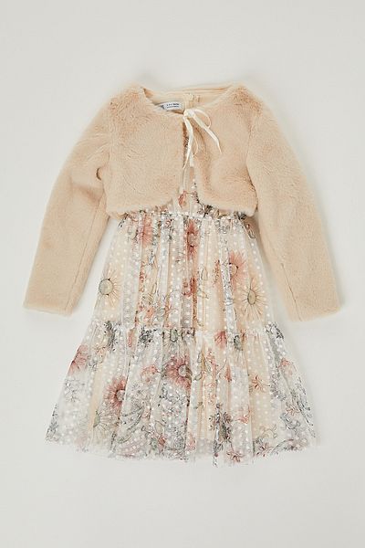 PAULMARK Girl's Dress Bolero Set