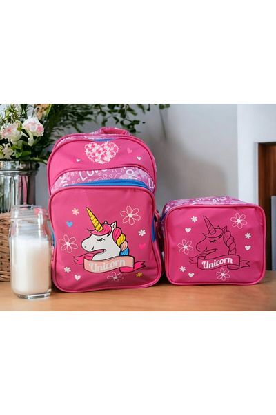 Sentor Unicorn Printed Quality School Bag and Lunch Box