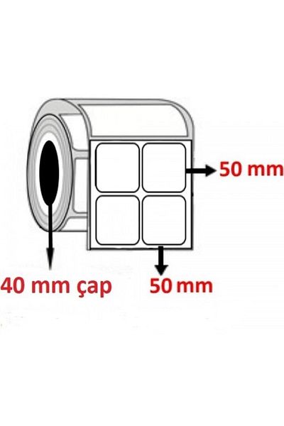 AYSAN ETİKET 50mm X 50mm Blank Adhesive Barcode Thermal Coated Label