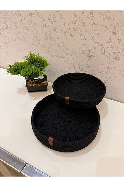 REYGON TEKSTİL wicker OVAL JUTE, HAND-WOVEN BASKET BATHROOM AND KITCHEN ORGANIZER S11
