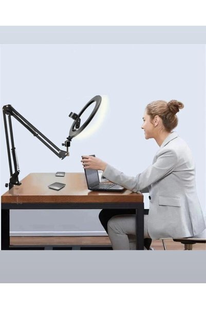 SMAYLİNG Esnek Masaüstü Sıkıştırmalı Tiktoker Ring Light Led Selfie Yayın Işığı 10 Inç + Stand Lüx