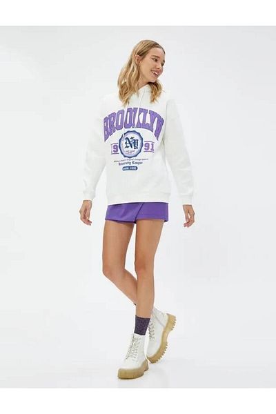 Koton 4WAL10089IK Koton Women's Sweat ECRU