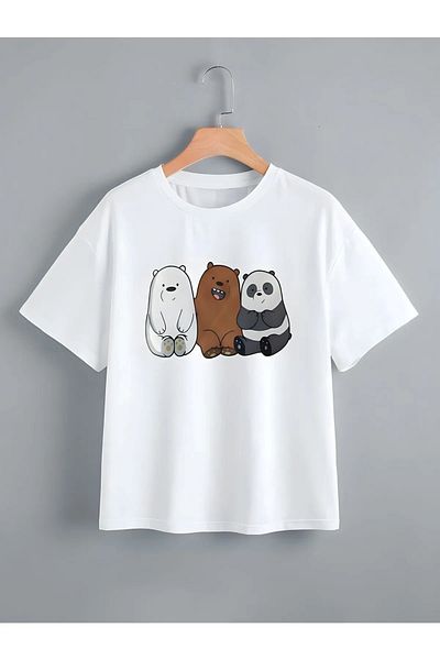 Revasser Μπλουζάκι Unisex για κορίτσια/αγόρια Buddy Bears με στάμπα για κορίτσια/αγόρια με χτενισμένο βαμβακερό λαιμόκοψη
