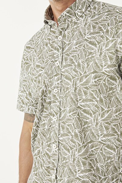 PAULMARK Leaf Pattern Shirt