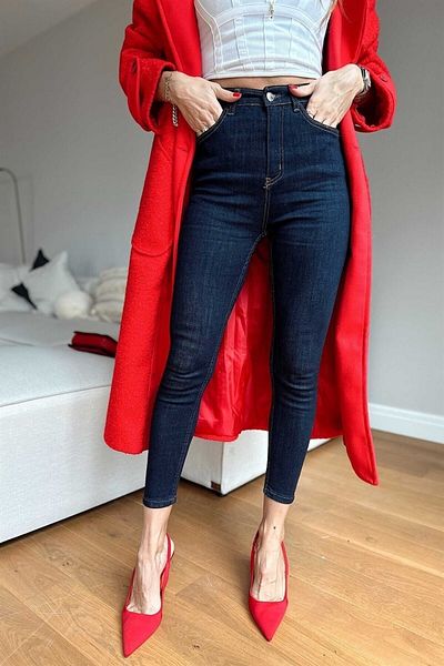 Ramrod Blugi skinny albastru închis - Pantaloni de denim care îmbunătățesc, arată subțiri