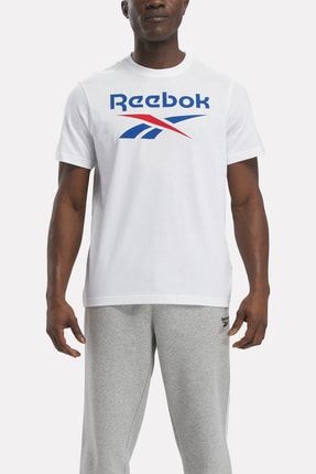 Reebok IDENTITY STACKED L Beyaz Erkek K sa Kol T Shirt Fiyat Yorumlar Trendyol