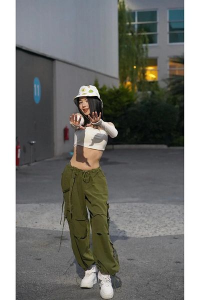 Gofeel Y2k Cargo Pocket Extra φαρδύ παντελόνι με λεπτομέρεια Unisex με φαρδύ πόδι