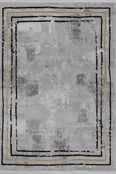 Almoss Aspendos Modern 4386b Gri-sarı Akrilik Makina Halısı